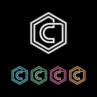 c hexagone logotyp design brev c logotyp vektor