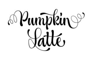 söt modern kalligrafi vektor logotyp - pumpa latte.