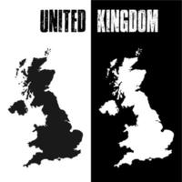 Karte von Großbritannien in Europa auf einem weißen und schwarzen Hintergrund vektor