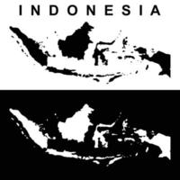 Indonesien Landkarte auf schwarzem und weißem Hintergrund. vektor