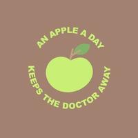 ett äpple en dag håller de läkare bort affisch. vektor