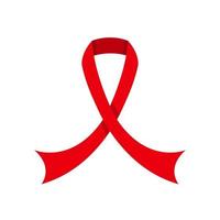 röd medvetenhet band på vit bakgrund. värld AIDS dag symbol. vektor