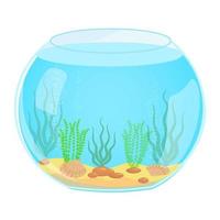 tömma akvarium med alger vektor illustration i tecknad serie stil.