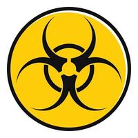 gul runda varning biohazard tecken vektor