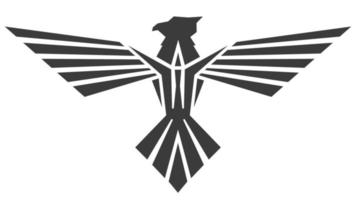 schwarze Silhouette eines Adlers mit ausgebreiteten Flügeln vektor