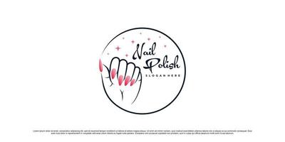 Nagellack-Logo-Design-Vorlage für Maniküre-Studio mit einzigartigem Konzept-Premium-Vektor vektor