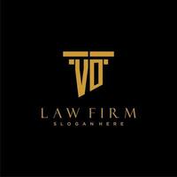 vo monogram första logotyp för advokatbyrå med pelare design vektor