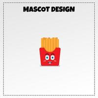 mat logotyp franska frites vektor maskot illustration vektor design