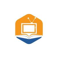 Buch TV-Vektor-Logo-Vorlage-Design. einzigartige designvorlage für buchhandlungen, bibliotheken und medienlogos. vektor