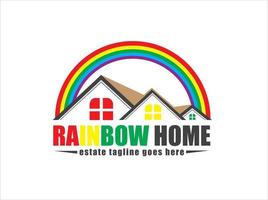 Regenbogen-Home-Immobilien-Logo vektor