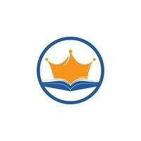 König Buch Vektor-Logo-Template-Design. Vektorbuch und Krone-Logo-Konzept. vektor