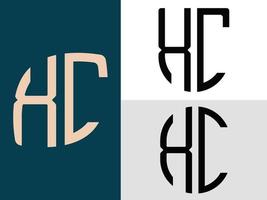 kreative anfangsbuchstaben xc logo designs paket. vektor