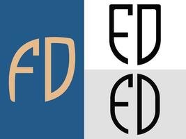 kreativ första brev fd logotyp mönster bunt vektor