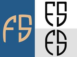 kreativ första brev fs logotyp mönster bunt vektor