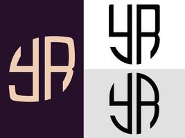 kreative anfangsbuchstaben yr logo designs paket. vektor