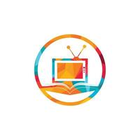Buch TV-Vektor-Logo-Vorlage-Design. einzigartige designvorlage für buchhandlungen, bibliotheken und medienlogos. vektor