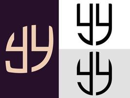 kreative anfangsbuchstaben yy logo-designs paket. vektor