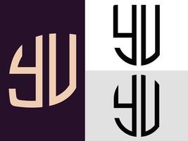 kreative anfangsbuchstaben yv logo designs paket. vektor