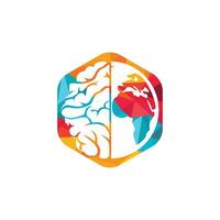 värld hjärna vektor logotyp mall. smart värld logotyp symbol design.
