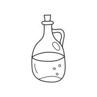 eine Flasche Pflanzenöl im Doodle-Stil. vektor