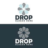 droppar blomma logotyp design mall. vatten släppa logotyp mönster design. vektor