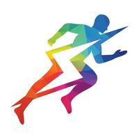 löpning och maraton logotyp vektor design. löpning man vektor symbol.