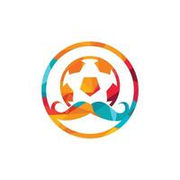 stark fotboll vektor logotyp design. mustasch och fotboll boll vektor ikon design.