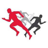 Zufälliges Läufer- und Marathon-Logo-Vektordesign. Vektorsymbol für laufende Männer. vektor