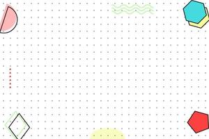 flacher geometrischer Memphis-Hintergrund mit gepunktetem Gitter vektor