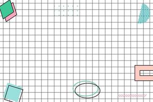 flacher schwarzer gittergeometrischer memphis-hintergrund vektor