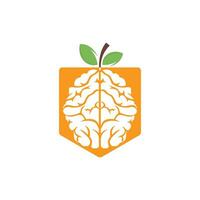 orange hjärna vektor logotyp design. logotyp av en frukt stil hjärna.