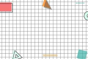 flacher schwarzer gittergeometrischer memphis-hintergrund vektor