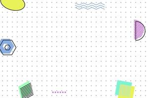 flacher geometrischer Memphis-Hintergrund mit gepunktetem Gitter vektor