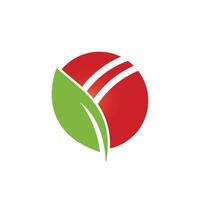 Cricket und Blatt-Vektor-Logo-Design. einzigartige Cricket- und Bio-Logo-Designvorlage. vektor