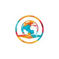 Buchwelt-Vektor-Logo-Vorlage. Logo-Vorlage für globales Buchbildungsdesign. vektor