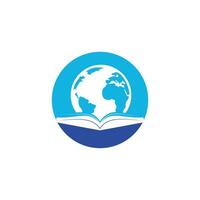 Buchwelt-Vektor-Logo-Vorlage. Logo-Vorlage für globales Buchbildungsdesign. vektor