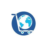 Globus Warenkorb Vektor-Logo-Design. Online-Shop-Logo-Designs-Konzept. vektor