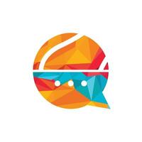 Chat-Tennis-Vektor-Logo-Design. Tennis-Talk-Logo-Konzept. vektor