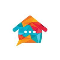 Chat-Home-Vektor-Logo-Design. Sprechen Sie Home-Logo-Design-Vorlage. vektor
