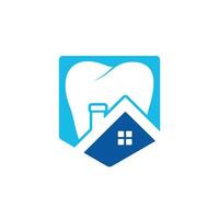 tand hus vektor logotyp design. dental hus ikon logotyp design.