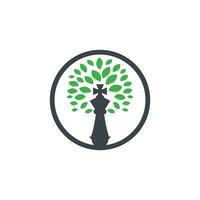 Schachbaum-Vektor-Logo-Design. Natur grünes Strategie-Logo-Konzept. vektor
