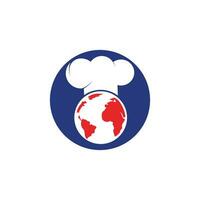 Global Chef-Vektor-Logo-Design. Kochplaneten-Vektor-Logo-Design-Vorlage. vektor