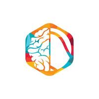 Tennis-Gehirn-Vektor-Logo-Design. intelligentes Tennis-Logo-Konzept. vektor
