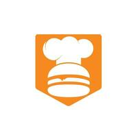 Burger-Koch-Vektor-Logo-Design-Vorlage. Retro-Fast-Food-Burger-Abzeichen-Logo-Design. vektor