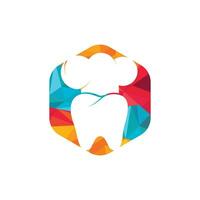 Design-Vorlage für das Vektorlogo des Zahnarztchefs. Vektorsymbol für Zahn und Kochmütze. vektor