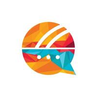 Chat-Cricket-Vektor-Logo-Design. Cricket-Talk-Logo-Konzept. vektor