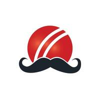 stark cricket vektor logotyp design. mustasch och cricket boll vektor ikon design.