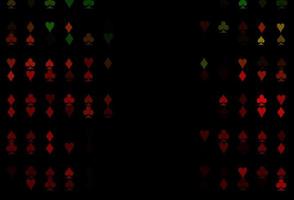 dunkelgrünes, rotes Vektorlayout mit Kartenelementen. vektor