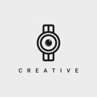 Fotograf Kameralinie Logo-Design-Vorlage vektor