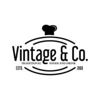 Vintage Food- und Restaurant-Logo-Vektorvorlage vektor